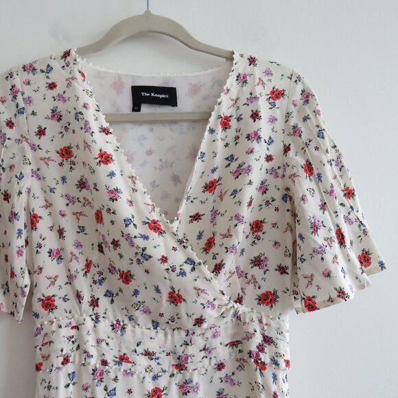 THE KOOPLES Mixed Print 100% Silk Ditsy Floral Flowy Mini Dress - Size XS - Picture 5 of 16
